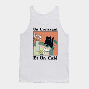 French Cafe Croissant Cat Tank Top